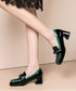 Gloss Chain Accent Loafers